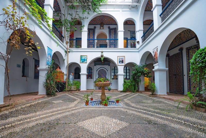 Riad marroqui Imagen de un patio de un riad de Marruecos