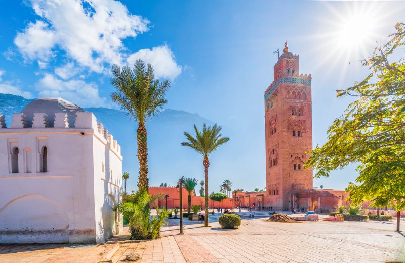 Tourism in Marrakech and the Koutoubia Mosque Image with the Koutoubia Mosque in Marrakech